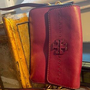 Tory Burch Burgandy Cross Body Bag